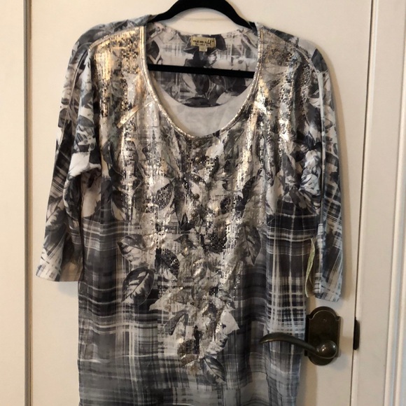 ONE WORLD Tops - NWT Oneworld size PL 3/4 length sleeves top